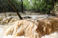 Flood in Kursunlu waterfall nature park after the hard rain