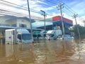 Flood in Muang district, Phetchaburi privince. Heavy raining mad