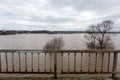 Flood - a natural phenomenon. Spilled lake