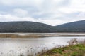 Flood - a natural phenomenon. Spilled lake