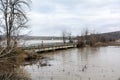 Flood - a natural phenomenon. Spilled lake