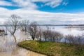 Flood - a natural phenomenon. Spilled lake