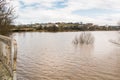 Flood - a natural phenomenon. Spilled lake