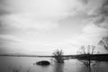 Flood - a natural phenomenon. Spilled lake