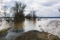 Flood - a natural phenomenon. Spilled lake