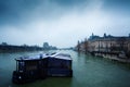 Flood in Paris view Seine river and cite island Royalty Free Stock Photo