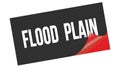 FLOOD PLAIN text on black red sticker stamp