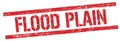 FLOOD PLAIN text on red grungy rectangle stamp