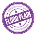 FLOOD PLAIN text on violet indigo round grungy stamp