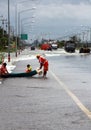Flood problem in Lopburi Thailand Royalty Free Stock Photo