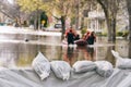 Flood Protection Sandbags Royalty Free Stock Photo