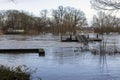 Flood from the river Weser in Minden, NRW, Germany