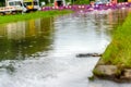 Flood road in england blocked for emergency Royalty Free Stock Photo