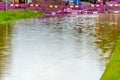 Flood road in england blocked for emergency Royalty Free Stock Photo