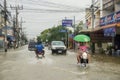 Flood road in Phatthalung, Thailand