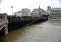 Flood of the Seine river. Royalty Free Stock Photo