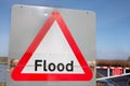 Flood Sign Warning by Flood Royalty Free Stock Photo