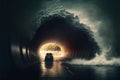 Flood under Tunnel Royalty Free Stock Photo