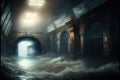 Flood under Tunnel Royalty Free Stock Photo