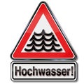 Flood warning sign Royalty Free Stock Photo