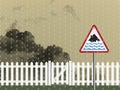 Flood warning sign Royalty Free Stock Photo