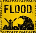 Flood warning sign Royalty Free Stock Photo