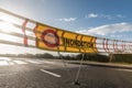 Flood warning signage on a road in France Royalty Free Stock Photo