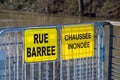 Flood warnings signs in France Royalty Free Stock Photo