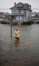 Flood Water in Street Hurricane Sandy Royalty Free Stock Photo