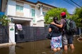 Flood waters overtake house in Thailand Royalty Free Stock Photo