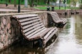 Flood waters in park Royalty Free Stock Photo