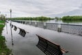 Flood waters in park Royalty Free Stock Photo