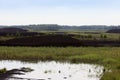 the flooded area where peat is extracted
