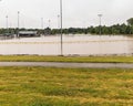 Flooded baseball fields in St. Peters, Missouri