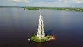 Flooded bell tower in Kalyazin, Russia