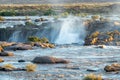 Flooded boardwalk at the main Augrabies waterfall Royalty Free Stock Photo