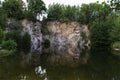 Flooded granite Quarry, Rychlebske Mountains, Northern Moravia, Czech Republic