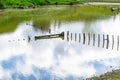 Flooded farm building