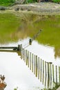 Flooded farm building