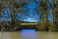 Flooded farmland beside the Grand Union canal, UK Royalty Free Stock Photo