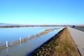 Flooded farmland near highway,Bulgaria