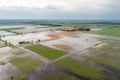 flooded fields flood after dam failure aerial generative ai