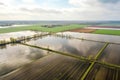 flooded fields flood after dam failure aerial generative ai