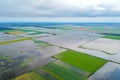 flooded fields flood after dam failure aerial generative ai