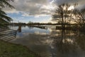 Flooded fields with reflexions near Tewkesbury Royalty Free Stock Photo