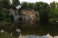 Flooded granite Quarry, Rychlebske Mountains, Northern Moravia, Czech Republic