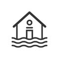 Flooded home vector illustration icon isolated Royalty Free Stock Photo