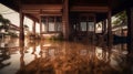 flooded interior interiors of a house. Generative Ai