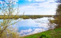 Flooded meadow on a clear day Royalty Free Stock Photo