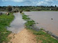 Flooded meadows after heavy rainfalls